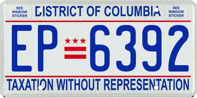 DC license plate EP6392