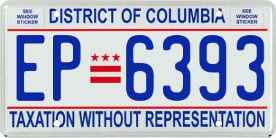 DC license plate EP6393