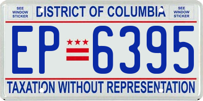 DC license plate EP6395