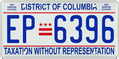 DC license plate EP6396