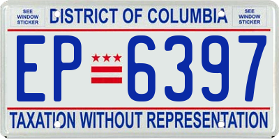 DC license plate EP6397
