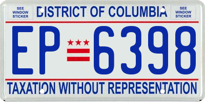 DC license plate EP6398