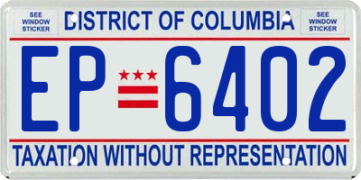 DC license plate EP6402