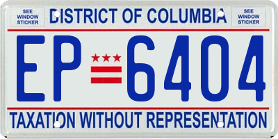 DC license plate EP6404