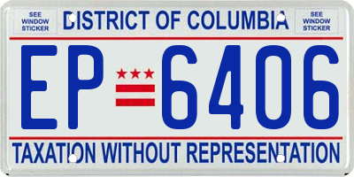 DC license plate EP6406