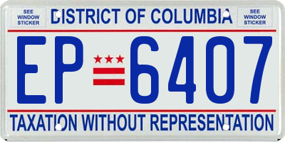 DC license plate EP6407