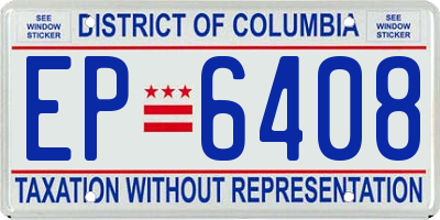 DC license plate EP6408
