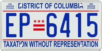 DC license plate EP6415