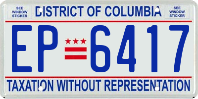 DC license plate EP6417