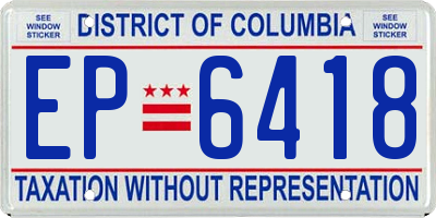 DC license plate EP6418