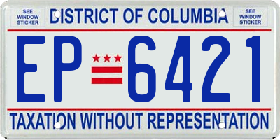 DC license plate EP6421