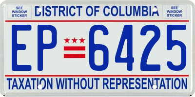 DC license plate EP6425