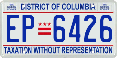 DC license plate EP6426