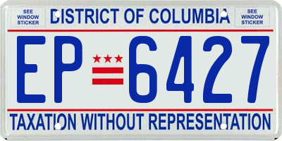 DC license plate EP6427