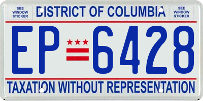 DC license plate EP6428