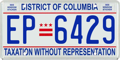 DC license plate EP6429