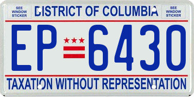 DC license plate EP6430