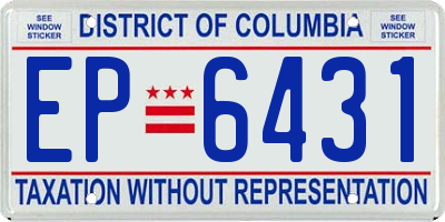 DC license plate EP6431