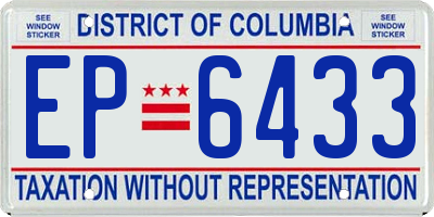 DC license plate EP6433