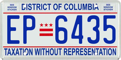 DC license plate EP6435