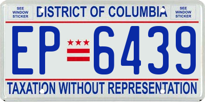 DC license plate EP6439