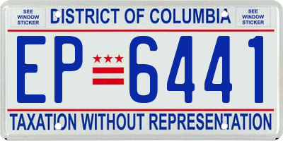 DC license plate EP6441