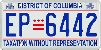 DC license plate EP6442