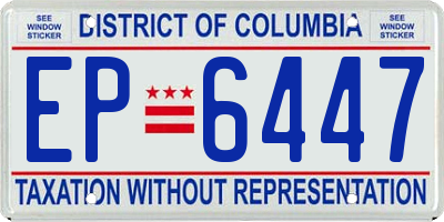DC license plate EP6447