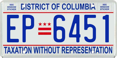 DC license plate EP6451