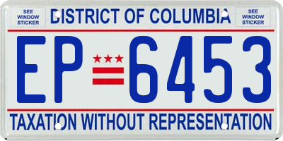 DC license plate EP6453