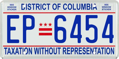 DC license plate EP6454