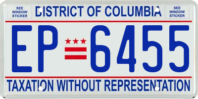 DC license plate EP6455