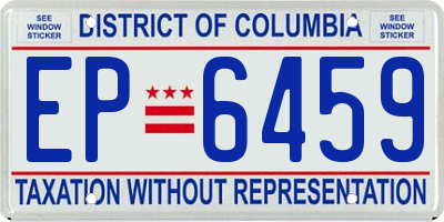 DC license plate EP6459