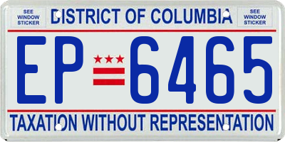 DC license plate EP6465