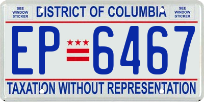 DC license plate EP6467