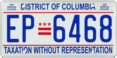 DC license plate EP6468