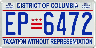 DC license plate EP6472