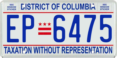 DC license plate EP6475