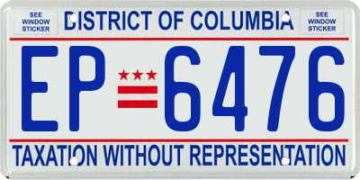 DC license plate EP6476