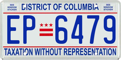 DC license plate EP6479