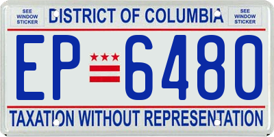 DC license plate EP6480