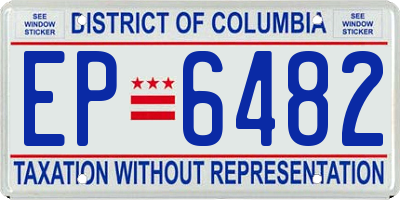 DC license plate EP6482