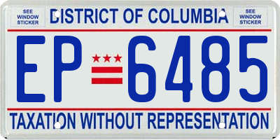 DC license plate EP6485