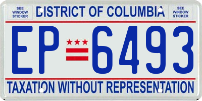 DC license plate EP6493