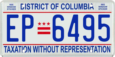 DC license plate EP6495