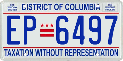 DC license plate EP6497