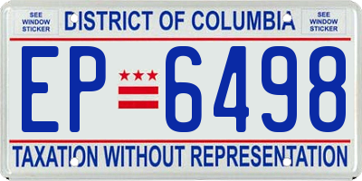 DC license plate EP6498