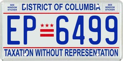 DC license plate EP6499