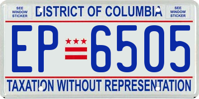 DC license plate EP6505
