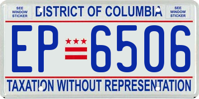 DC license plate EP6506